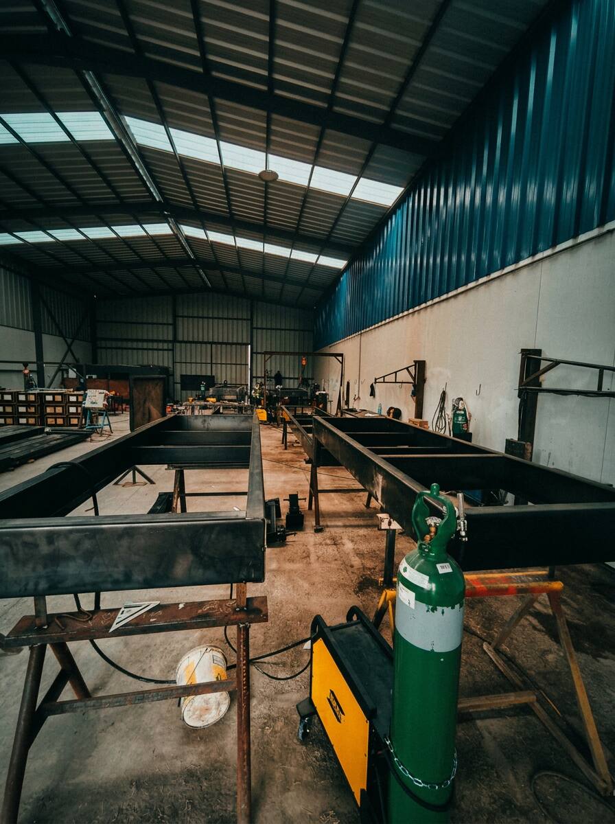 Fabricación en taller: soldadura y armado de estructura metálica 1